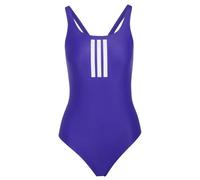 Einteiler Badeanzug Damen mit V-Ausschnitt hinten adidas 3-Stripes Violet 44