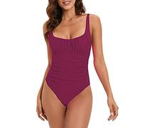 Einteiliger Badeanzug Damen Badeanzug - Sport Bikini Damen Push Up Einteiler Badeanzug Sexy Wickeln Tie Back Plissierte Bademode Monokini Strandmode Badeanzüge für Teenager Mädchen