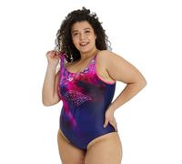 Einteiliger Badeanzug mit U-Rücken für Damen Arena Placement B Plus Blau 3X