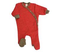 Einteiliger Schlafanzug mit Fuß, Wolle (kbT), Engel Natur (Hibiscus/Sand melange, Gr.62/68)