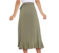 Einteiliges Schnürkleid für Damen Hip Pack Rock Damenkleider Einfarbig Cross Rüschen Saum Rock Wadenmitte Kleider