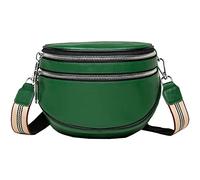 EINYNIUER Crossbody Bag Damen Breiter Gurt,Doppelter Reißverschluss Brusttasche,Bauchtasche Damen Leder Geldbörse, Kleine Umhängetasche mit Reißverschluss und Abnehmbar Schultergurt, grün