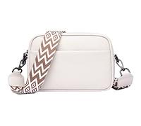 EINYNIUER Crossbody Bag Damen Breiter Gurt Umhängetasche Klein Handtasche Leder Bags For Women Portemonnaie Fashion Moderne Taschen Mit Breitem Schultergurt Brustbeutel Weiß