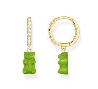 Single-Creole THOMAS SABO "THOMAS x HARIBO Schmuck: Einzel-Creole mit Goldbär" Ohrringe Gr. Silber 925 (Sterlingsilber), bunt (gelbgoldfarben, grün, kristallweiß, kristallweiß) Damen Creolen mit Kristallglas, Zirkonia (synth.) (17987319-0)