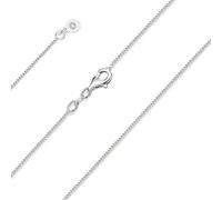 Einzelstück® Panzerkette 45-50cm Silberkette 1.1 mm - Damen Halskette 925 Sterling Silber - verschiedene Längen - Größenverstellbar 50cm, 47cm, 45 cm - ohne Anhänger (Silber)
