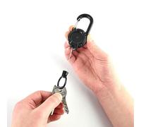 Einziehbarer Schlüsselanhänger mit Sicherheitsspule und Karabinerhaken für Rucksackschnallen, 360 Grad drehbarer Rückenclip, geeignet für Camping- und Jagdausrüstung