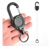 Einziehbarer Schlüsselanhänger mit Spule und Karabiner für Rucksackschnalle, um 360 Grad drehbarer Clip zur einfachen Befestigung an Gürteln, Taschen und anderen Ausrüstungen