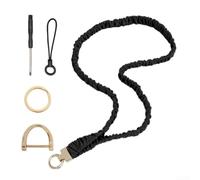 Einziehbarer Schlüsselanhänger, robustes Stahldrahtseil, Schlüsselband mit Karabinerhaken aus Zinklegierung, für Ausweise, Schlüssel - schwarz, 90 cm