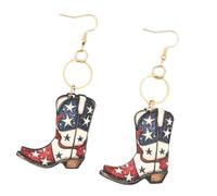 Einzigartige Designs Holzohrringe Mit Sternenmuster Dekoration Für Frauen Die Die Amerikanische Kultur Und Festliche Ereignisse Lieben Den Täglichen Gebrauch Festival Statement Schmuck