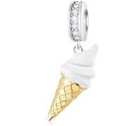Eis Kegel Charms Dangle fit Pandora Tropical Sommer Armband, 925 Sterling Silber Emaille Ice Cream Anhänger Süße Lebensmittel Perlen, Geschenke für Baby Boy/Mädchen/beste Freunde/Schwester