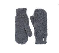 Eisbär Tonella Fäustlinge Strickhandschuhe Fausthandschuhe Damen - Made in Austria mit Futter, Futter Winter Herbst-Winter - One Size dunkelgrau