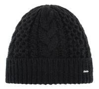 Eisbär Mütze Damen Afratos Schwarz - Merino Wollmütze für Frauen mit Fleece schützt vor Kälte und Wind - Strickmütze mit Umschlag Beanie mit Zopfmuster Bequeme Haube für Immer