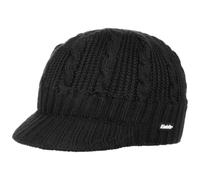 Eisbär Agor Pull-On Strickmütze Damen/Herren - Made in the EU Zopfstrickmütze Strickschirmmütze mit Schirm, Schirm Winter Herbst-Winter