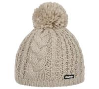 Eisbär Antonia Pudelmütze Damen/Herren - Pompon Zopfstrickmuster Strickmütze mit Futter, Futter Winter Herbst-Winter - One Size Hellbeige