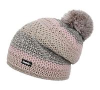 Eisbär Brock Tricolour Bommelmütze Strickmütze Skimütze Wintermütze Damen/Herren - Made in Austria mit Futter, Futter Winter Herbst-Winter - One Size rosa