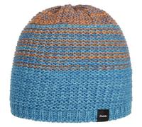 Eisbär Campo Skimütze Strickmütze Merinomütze Beanie Wintermütze Wollmütze Herren - Made in The EU mit Futter Herbst-Winter Winter - One Size blau-orange