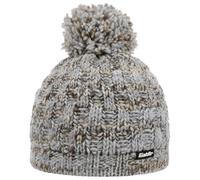 Eisbär Chari Bommelmütze Beanie Strickmütze Skimütze Wintermütze Wollmütze Damen/Herren - Made in The EU mit Futter, Futter Herbst-Winter Winter - One Size beige-blau