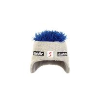 Eisbär Mütze mit Haaren Herren & Damen Cocker weiß-blau - Unisex mit Fleece schützt vor Kälte und Wind - Herrenmütze Damenmütze Sportmütze Haube aus Österreich