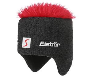 Eisbär Cocker Skipool Wintermütze Damen/Herren - Made in Austria Zottelhaarmütze Snowboardmütze Strickmütze mit Futter, Futter Herbst-Winter Winter - One Size rot