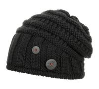 Eisbär Cullen Oversize Beanie Strickmütze Mütze Oversize-Mütze Skimütze Wintermütze Wollmütze Damen/Herren - Made in Italy Long mit Futter, Futter Winter Herbst-Winter - One Size schwarz
