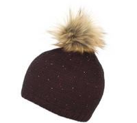 EISBÄR Damen Elma Lux Crystal Mütze (80112) ONE SIZE chianti-schwarz/AF h.braun