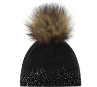 EISBÄR Damen Mütze Nalin Lux Crystal MÜ (80115) ONE SIZE schwarz/AF h.braun