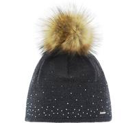Eisbär Tiana Lux Crystal Mütze für Damen mit Bommel, Größe:Einheitsgröße, Farbe:Anthrazit