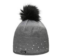 Eisbär Dip Dye Lux Crystal Mütze Pudelmütze Wintermütze Beanie Damenmütze Strickmütze Damen - Made in Austria mit Futter, Futter Herbst-Winter Winter