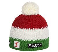 Eisbär Italien Bommelmütze Damen/Herren - Made in Austria Pudelmütze Strickmütze Skimütze mit Futter, Futter Herbst-Winter Winter - One Size weiß