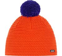 Eisbär Mütze Damen & Herren Jamie Pompon Orange - Merino Unisex mit Fleece schützt vor Kälte und Wind - Klassische Bunte Bommelmütze Strickmütze Haube aus Österreich