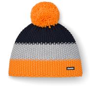 Eisbär - Kid's Star Pompon Mütze, Gr. 55 cm 55 cm - 7-8 Years, orange (FlameOrange/Hellgrau/Nacht)