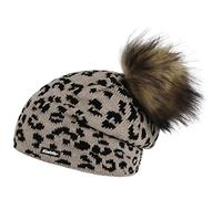 Eisbär Leora Lux Bommelmütze Strickmütze Wintermütze Damenmütze Damen - Made in Austria mit Futter, Futter Winter Herbst-Winter - One Size beige