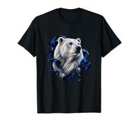 Eisbär mit Indigo-Seidenknoten Arctic Art T-Shirt