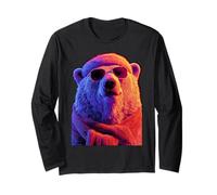 Eisbär mit Sonnenbrille Schal Retro Winter Tier Hipster Langarmshirt