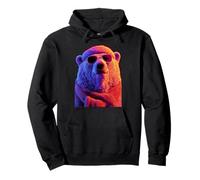 Eisbär mit Sonnenbrille Schal Retro Winter Tier Hipster Pullover Hoodie