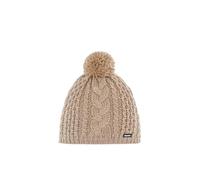 Eisbär Mütze Damen Afra Pompon - Merino Wollmütze für Frauen mit Fleece schützt vor Kälte und Wind - Bommelmütze Pudelmütze mit Zopfmuster Bequeme Strickmütze