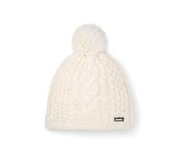 Eisbär Mütze Damen Afra Pompon - Merino Wollmütze für Frauen mit Fleece schützt vor Kälte und Wind - Bommelmütze Pudelmütze mit Zopfmuster Bequeme Strickmütze
