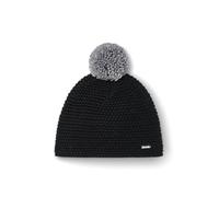 Eisbär Mütze Damen & Herren Jamie Pompon Schwarz - Merino Unisex mit Fleece schützt vor Kälte und Wind - Klassische Bunte Bommelmütze Strickmütze Haube aus Österreich