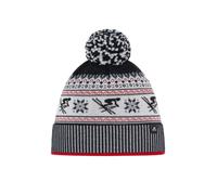 Eisbär Mütze Retroski Pompon – Merino, Unisex, Einheitsgröße, grau (Ketchup/Schwarz/Weiß/Grau)