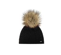 Eisbär Mütze Damen Nelia Lux Schwarz - Bommelmütze Wintermütze warm