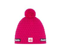 Eisbär Mütze Damen Trail Pompon Ski Austria Pink - Merino Wintermütze für Frauen - mit Fleece schützt vor Kälte und Wind - Bommelmütze atmungsaktiv elastisch Strickmütze Haube aus Österreich