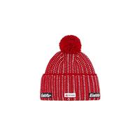 Eisbär Mütze Herren & Damen Ronda Pompon Ski Austria Rot - Merino Wintermütze Unisex mit Fleece schützt vor Kälte und Wind - Bommelmütze warme Lifestyle Strickmütze mit Pompon Haube aus Österreich