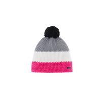 Eisbär Mütze Herren & Damen Star Pompon Pink-weiß-grau - Merino Wintermütze Unisex mit Fleece schützt vor Kälte und Wind - Bommelmütze atmungsaktiv thermoregulierend warm Haube aus Österreich