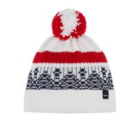 Eisbär Mütze Herren & Damen Norrak Pompon Weiß - Merino Unisex mit Fleece schützt vor Kälte und Wind - Bommelmütze Klassische Norwegermütze weich bequem atmungsaktiv Haube aus Österreich