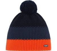 Eisbär Wintermütze Star Pompon - Merino, Fleece, Unisex, OneSize, orange/navyblau/schwarz