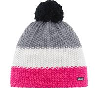 Eisbär Wintermütze Star mit Bommel (Pompon) pink/grau/weiss - 1 Stück, Größe OneSize