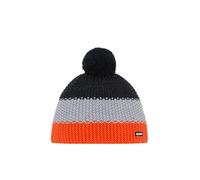 Eisbär Star Pompon Mütze Kids d.orange-hellgrau-schwarzmele (054)