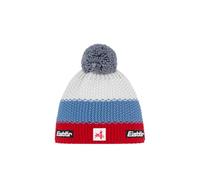 Eisbär Mütze Star Pompon Ski Austria Kids Mehrfarbig - warme Wintermütze Jungen & Mädchen - 55 cm (7-8 Jahre) - atmungsaktive mit Fleece Innenband Bommelmütze Kindermütze aus Österreich