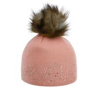 Eisbär Nalin Lux Crystal Beanie Strickmütze Bommelmütze Damenmütze Damen - Made in The EU mit Futter Herbst-Winter Winter - One Size pink