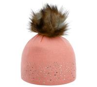 Eisbär Nalin Lux Crystal Beanie Strickmütze Bommelmütze Damenmütze Damen - Made in the EU mit Futter Herbst-Winter Winter - One Size pink